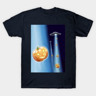 Aliens stealing pumpkins T-Shirt